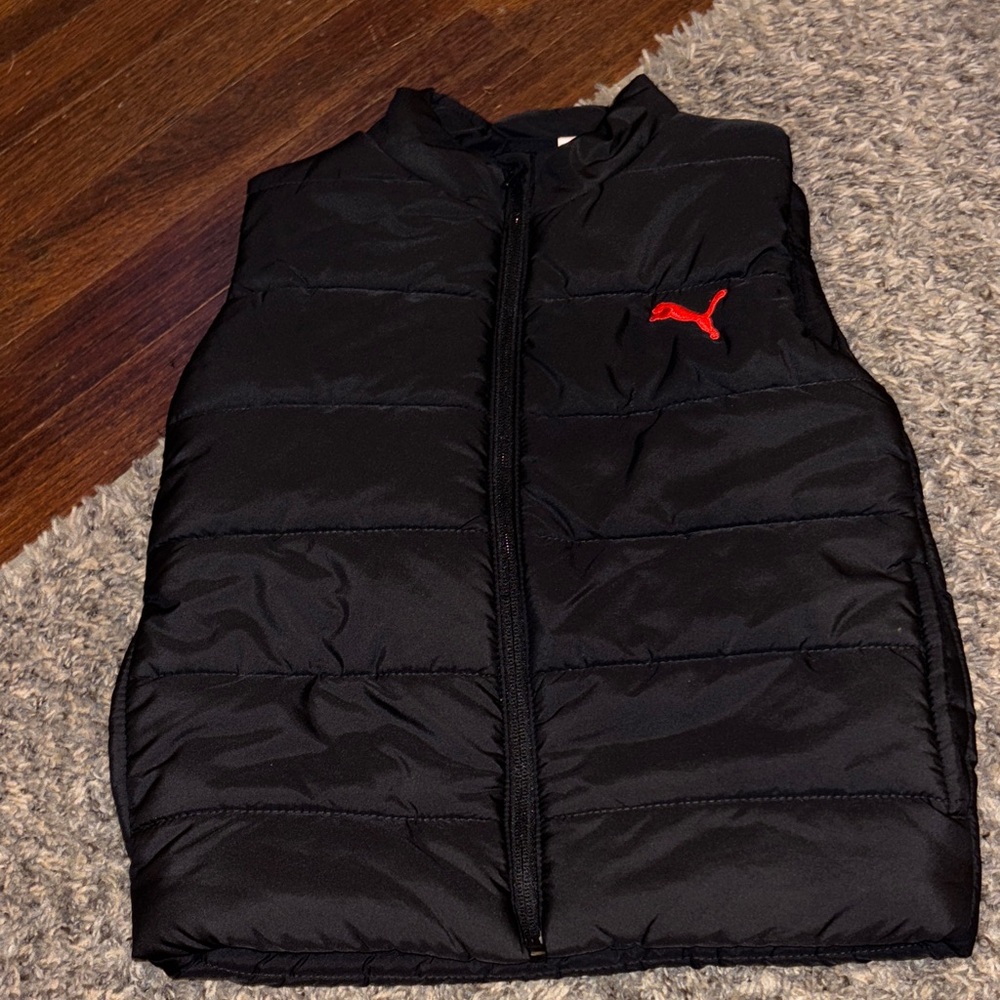 Kids Puma Black Vest with Red Emblem